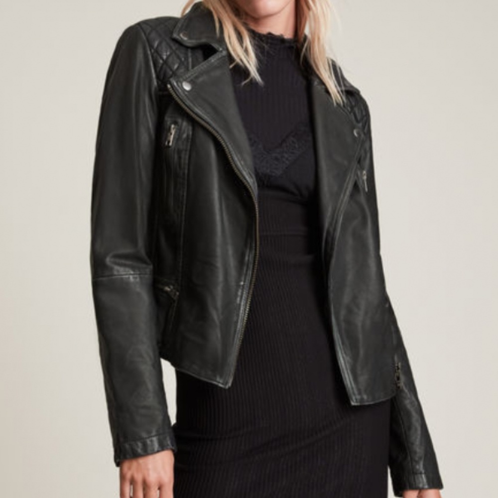 All Saints Cargo Leather Biker Jacket